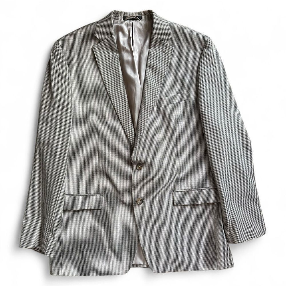 Lauren Ralph Lauren Men’s Blue Brown Houndstooth Blazer Sport Coat 44L Classic